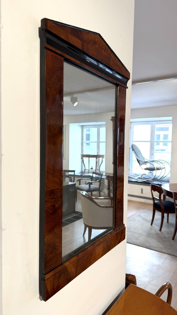 Miroir mural de Biedermeier, placage de noyer, ébénisé, Autriche, vers 1820-photo-5