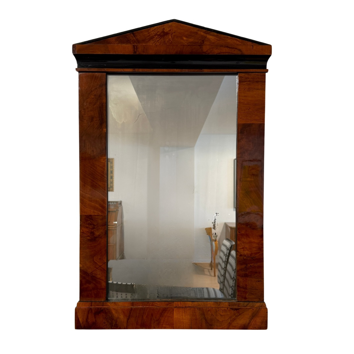 Miroir mural de Biedermeier, placage de noyer, ébénisé, Autriche, vers 1820