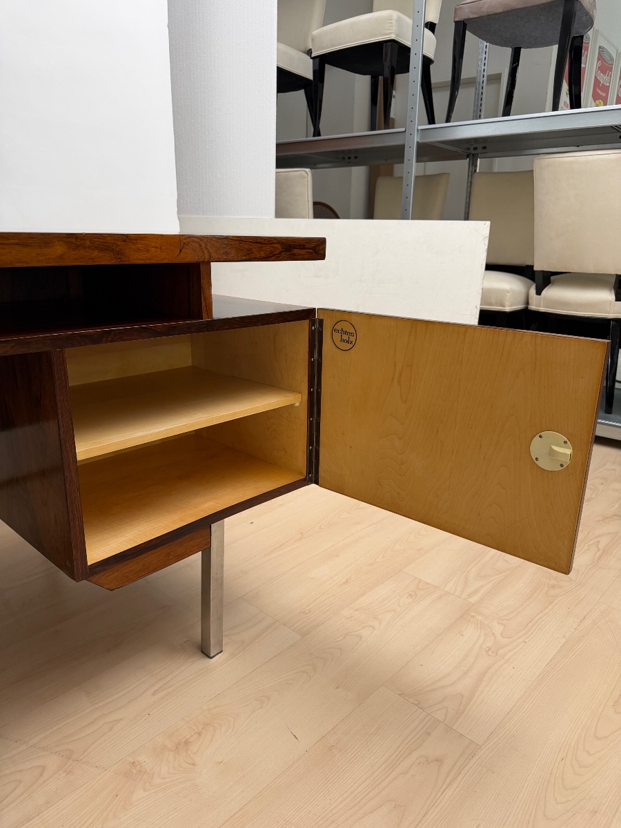 Mid-century Modern Desk, Rosewood Veneer, Germany, Circa 1960-photo-1
