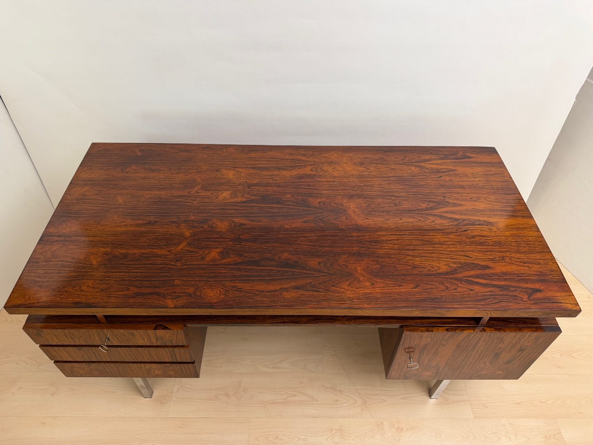 Mid-century Modern Desk, Rosewood Veneer, Germany, Circa 1960-photo-5