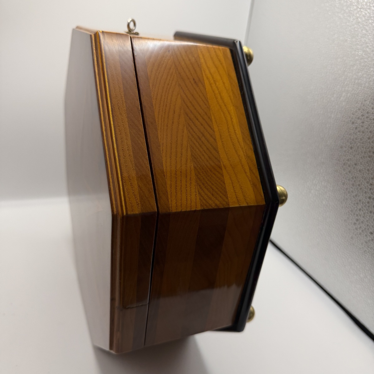Octagonal Bauhaus Box, Ash, Walnut, Maple, Mahogany, Velvet, Vienna, Circa 1920-photo-4