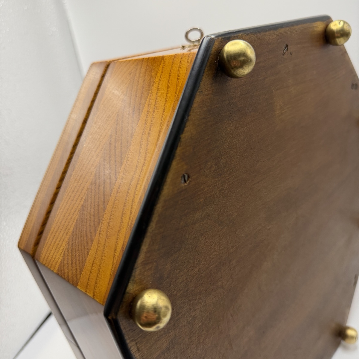 Octagonal Bauhaus Box, Ash, Walnut, Maple, Mahogany, Velvet, Vienna, Circa 1920-photo-6
