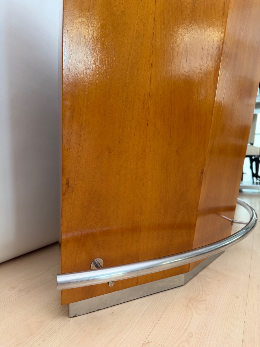 Mid-century Bar Counter, Teak, Metal, Travertine, Italy, Circa 1970-photo-1