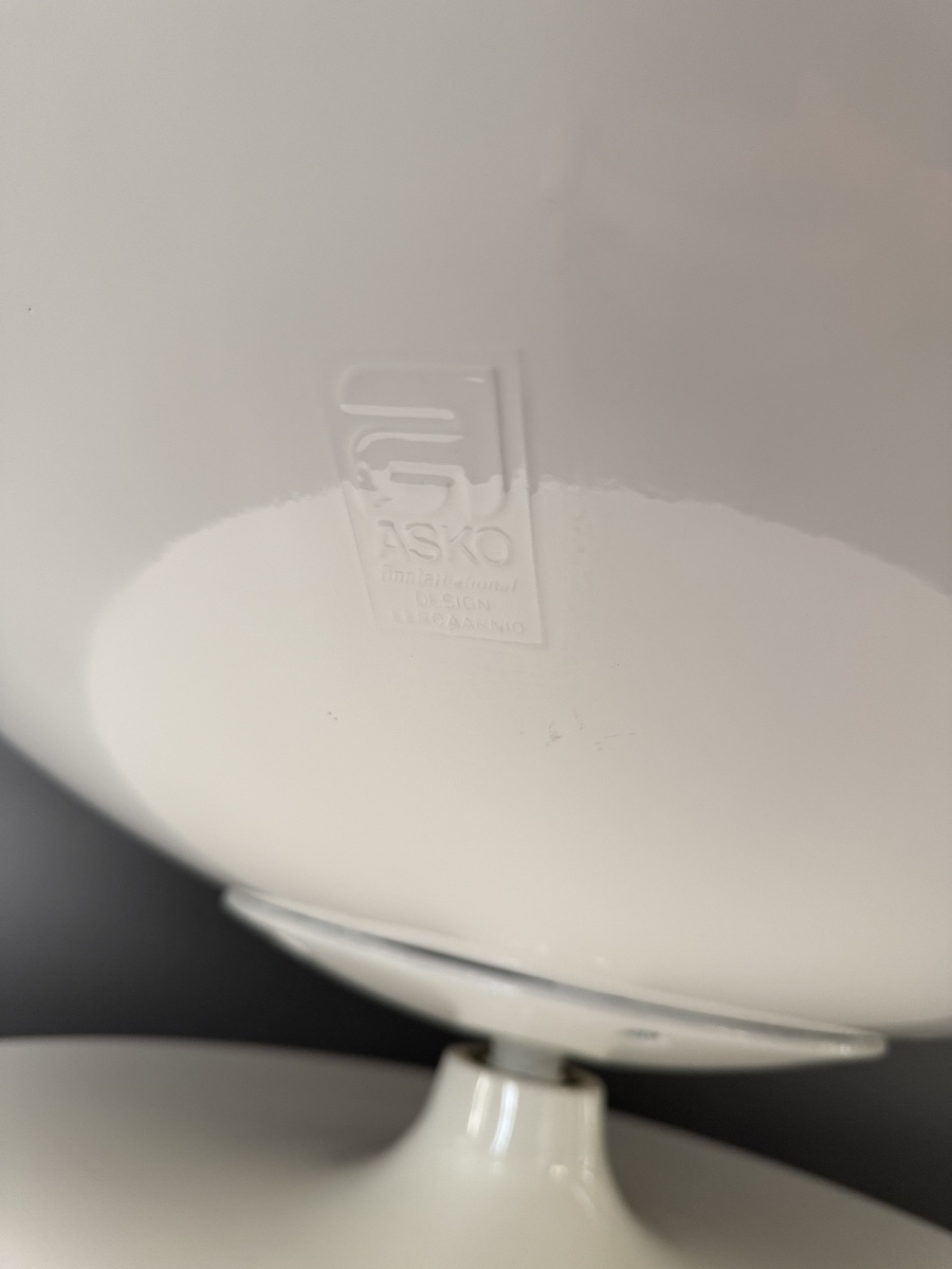 Original Ball Chair By Asko, Eero Aarnio, White And Gray, Finland, 1960s-photo-4