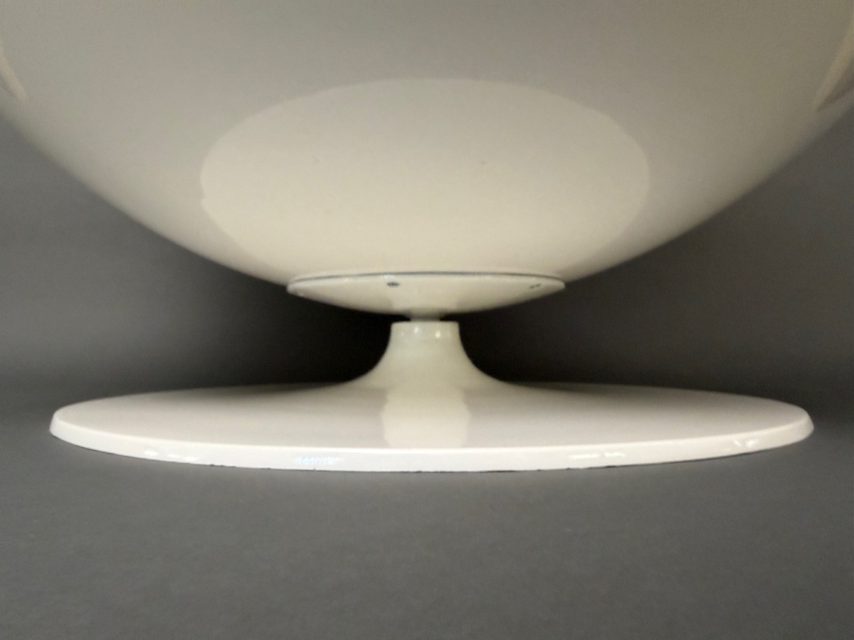 Original Asko Ball Chair, Eero Aarnio, White And Orange, Finland, 1960s-photo-2
