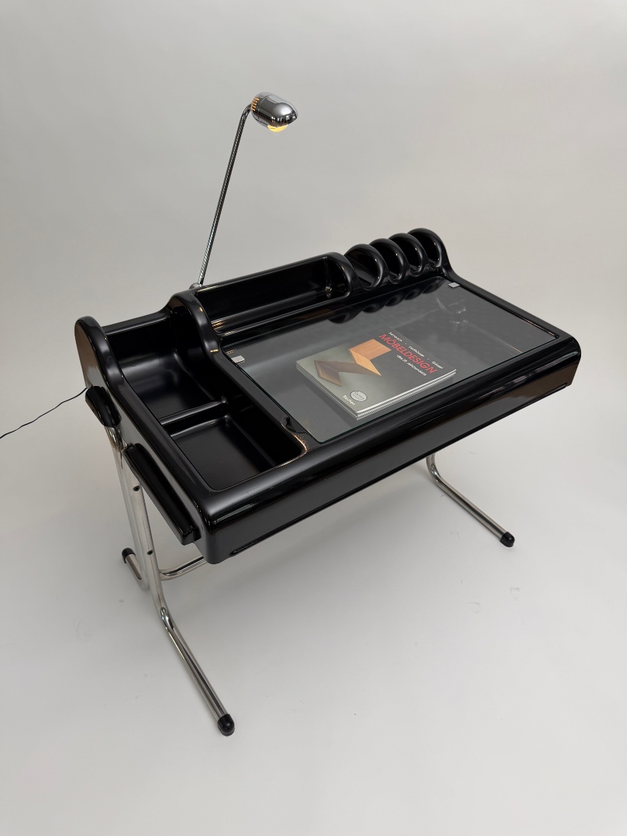 Black “orix” Desk By Vittorio Parigi & Nani Prina For Molteni, Italy, 1970s-photo-3