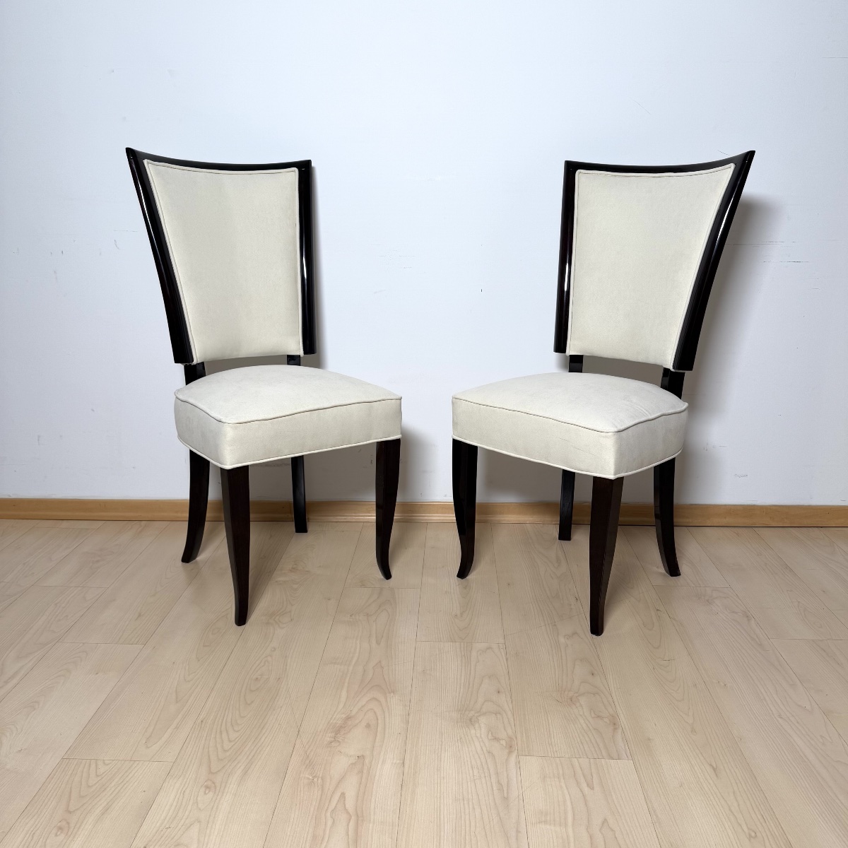 Lot de 10 chaises de salle à manger Art déco, laquées, Alcantara, Paris, vers 1930-photo-4