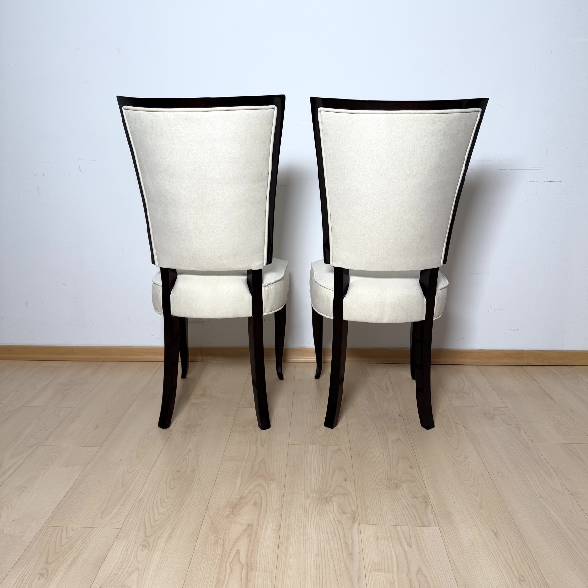 Lot de 10 chaises de salle à manger Art déco, laquées, Alcantara, Paris, vers 1930-photo-1