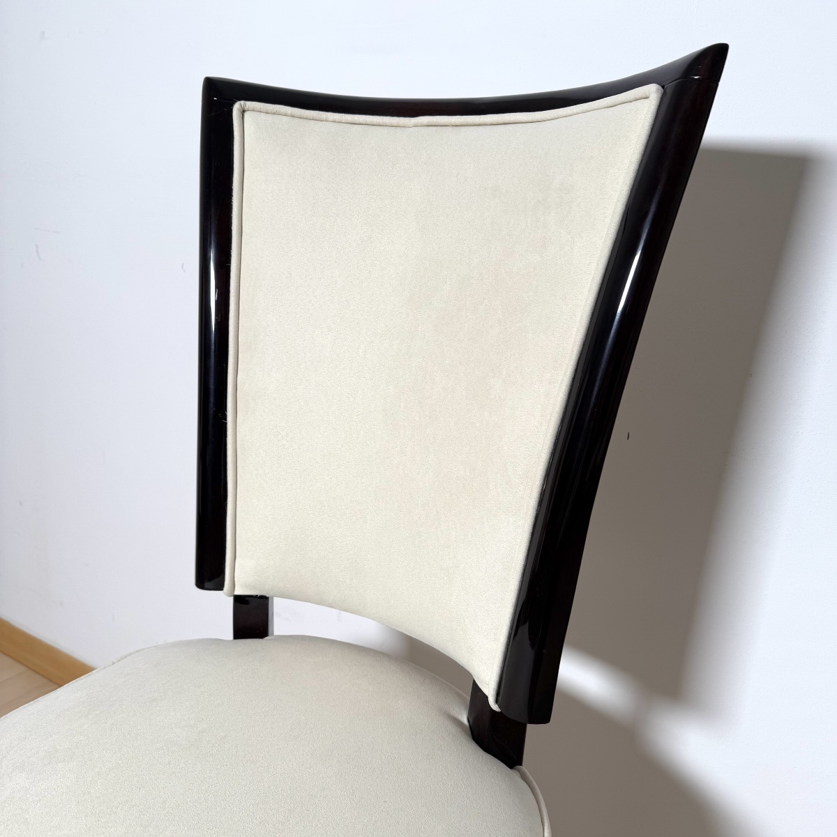 Lot de 10 chaises de salle à manger Art déco, laquées, Alcantara, Paris, vers 1930-photo-2