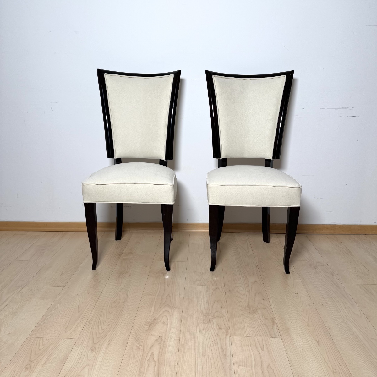 Lot de 10 chaises de salle à manger Art déco, laquées, Alcantara, Paris, vers 1930-photo-5