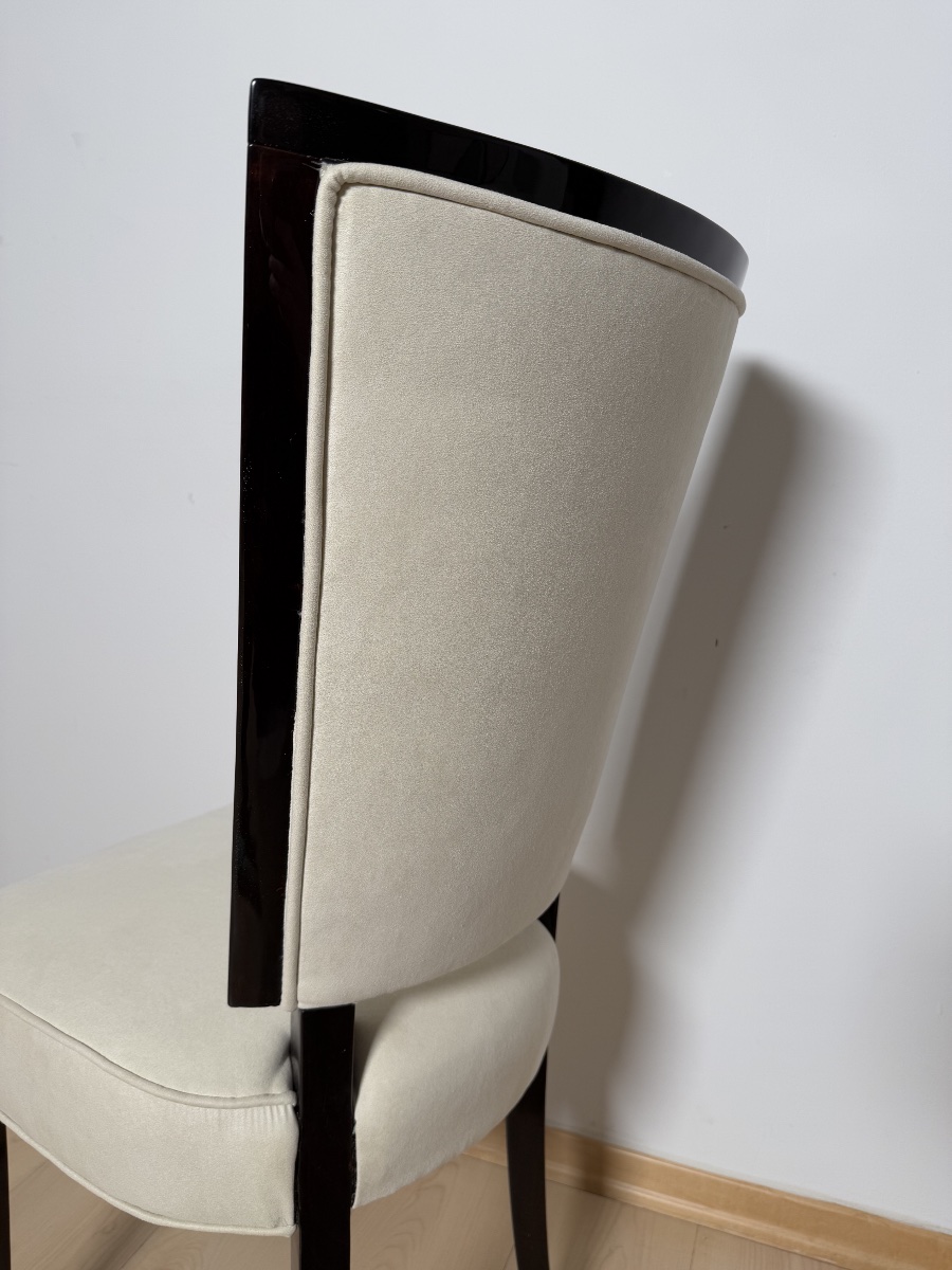 Lot de 10 chaises de salle à manger Art déco, laquées, Alcantara, Paris, vers 1930-photo-6