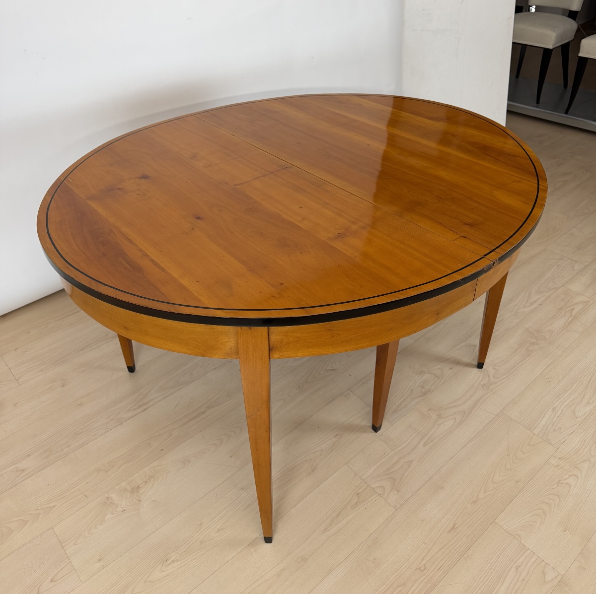 Oval Extendable Table In The Biedermeier Style, Cherry Wood, Southern Germany, Circa 1880-photo-4