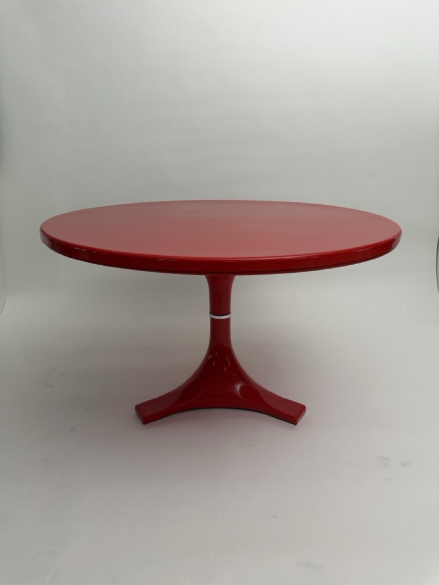Table de salle à manger rouge, modèle 4997, Kartell, Italie, vers 1970-photo-2