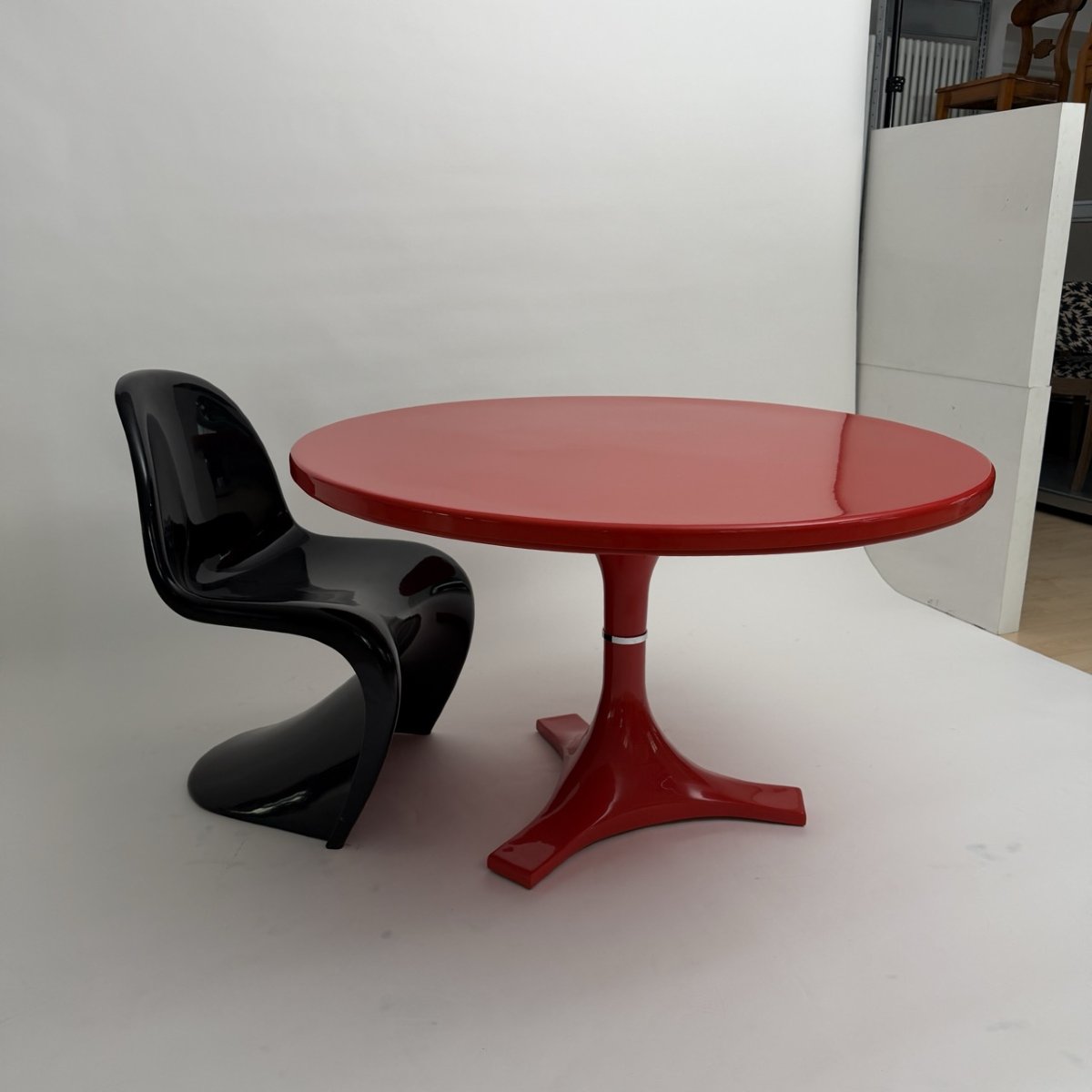 Table de salle à manger rouge, modèle 4997, Kartell, Italie, vers 1970-photo-1