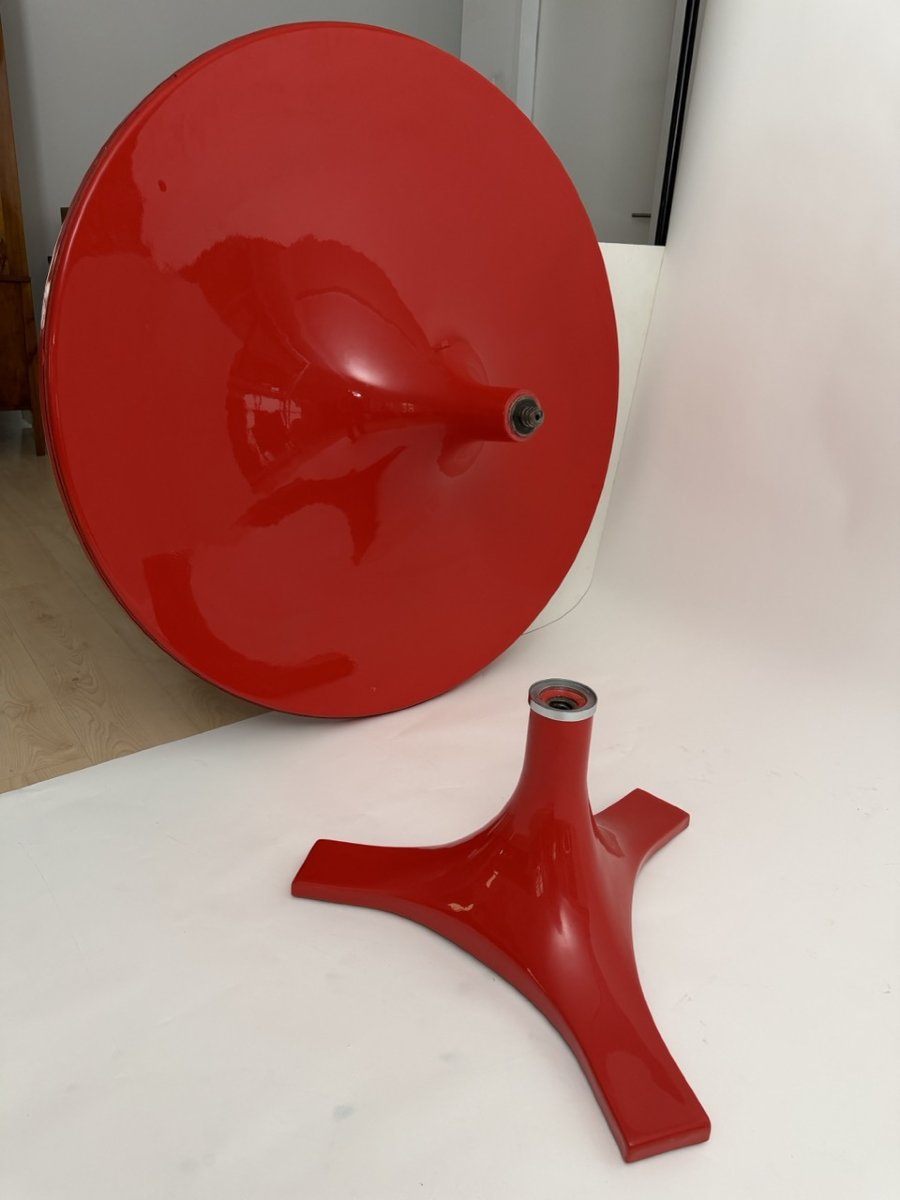 Table de salle à manger rouge, modèle 4997, Kartell, Italie, vers 1970-photo-3