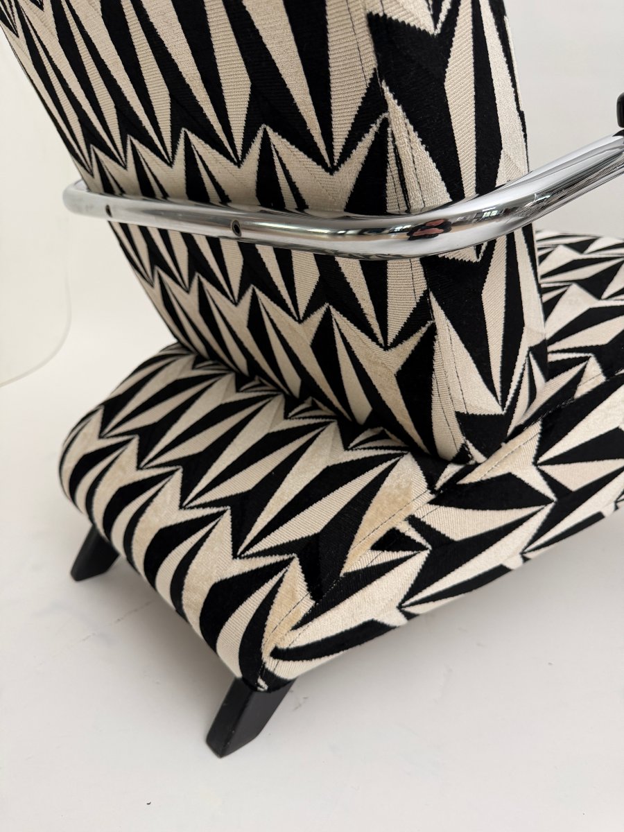 Pair Of “5470” Armchairs By Gelderland, Tubular Steel, Netherlands, Circa 1989-photo-1
