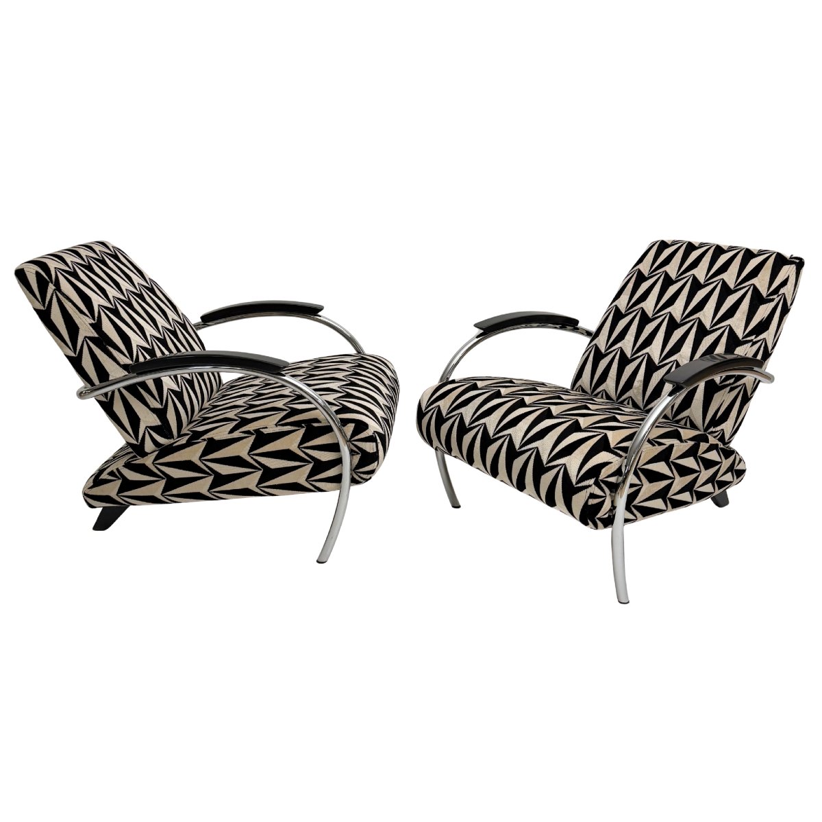 Pair Of “5470” Armchairs By Gelderland, Tubular Steel, Netherlands, Circa 1989