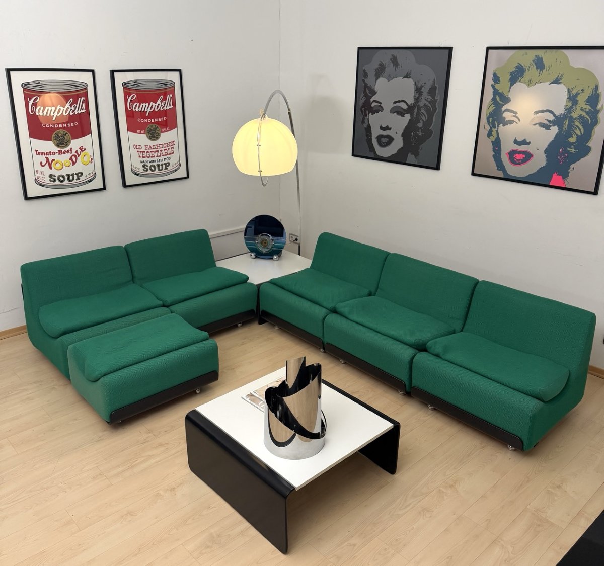 Green Modular Sofa Set "orbis", Luigi Colani For Cor, Germany, Circa 1970-photo-3