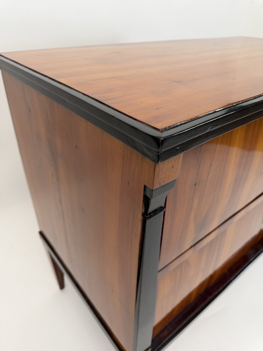 Biedermeier Chest Of Drawers, Cherry Veneer, Ebonized, South Germany, Circa 1820-photo-4