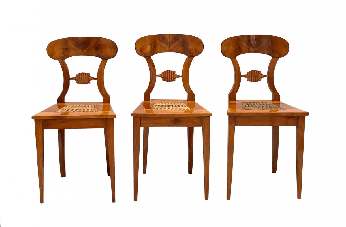 Série de six chaises de conseil Biedermeier, Autriche, vers 1830-photo-2