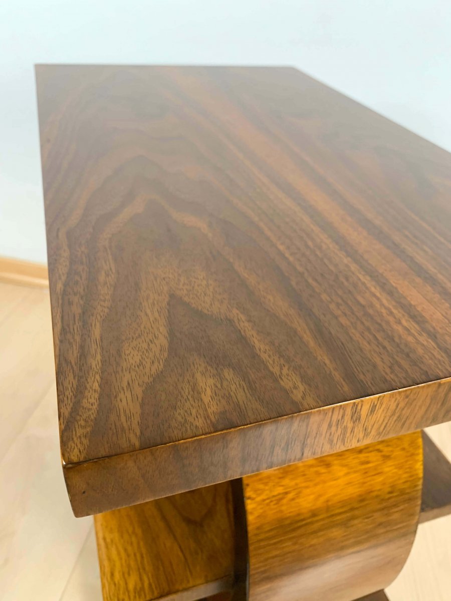 Art Deco Side Table, Walnut Veneer, France, Circa 1925-photo-8