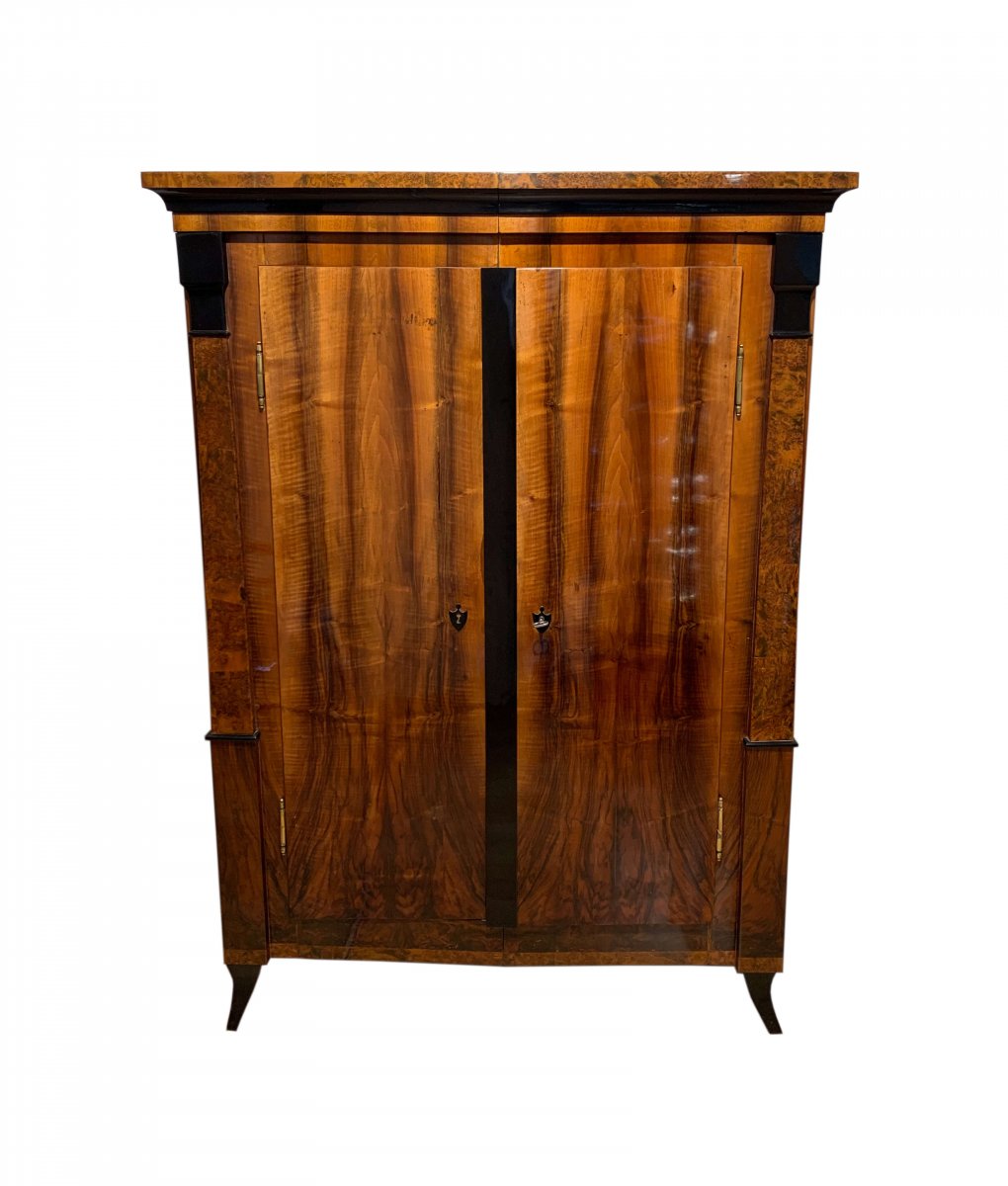 Armoire Biedermeier, Placage De Noyer, Racine De Bouleau, Allemagne Du Sud Vers 1820-photo-3