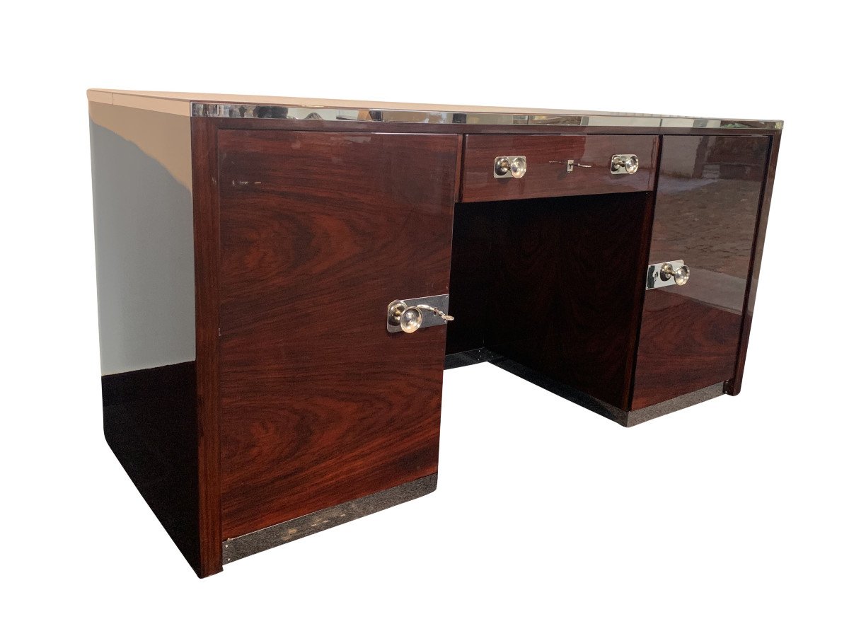 Original Bauhaus Desk By Erich Diekmann, Restored, Rosewood, Germany Circa 1925-photo-3