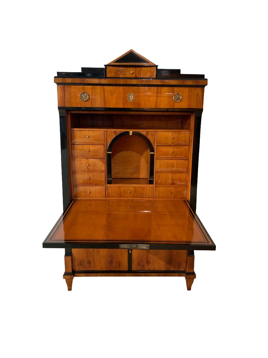 Early Biedermeier Secretaire, Cherry Veneer, South Germany Circa 1820-photo-3