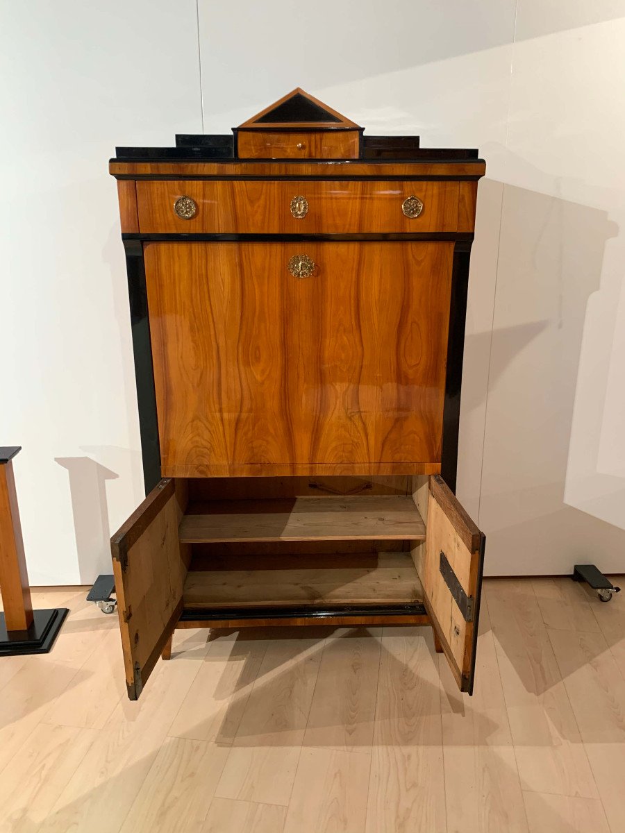 Early Biedermeier Secretaire, Cherry Veneer, South Germany Circa 1820-photo-3