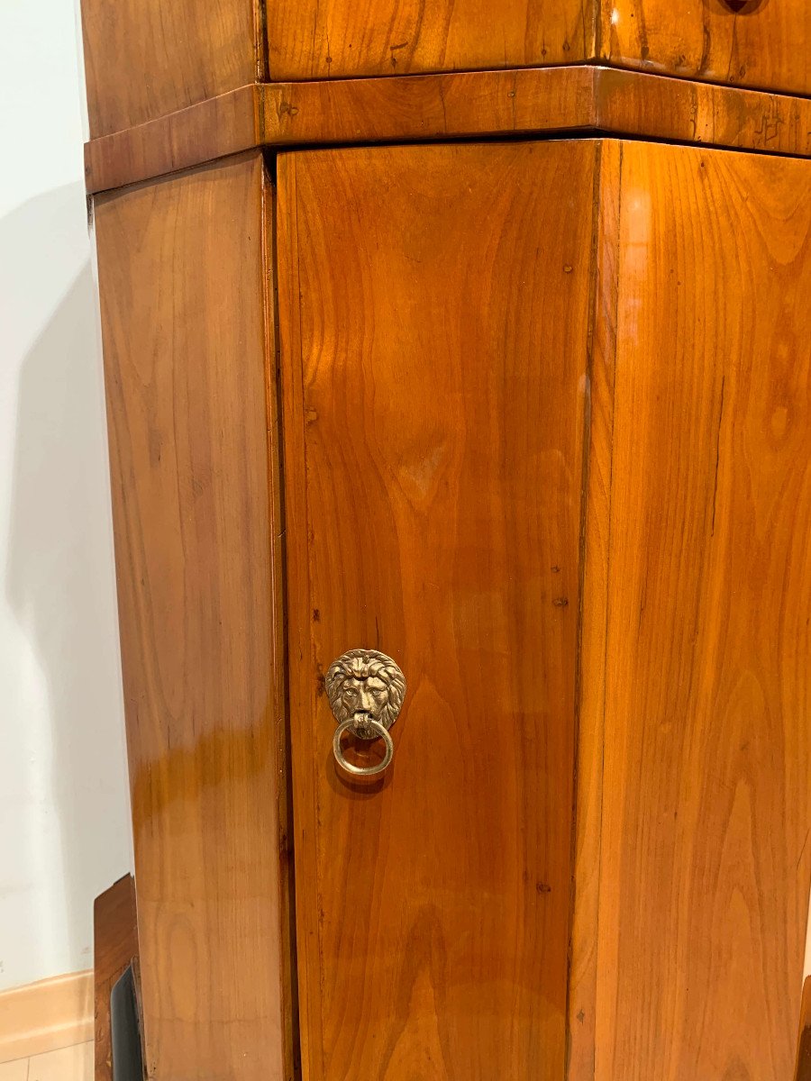 Twelve-sided Biedermeier Drum Table, Cherry Veneer, Austria, Vienna, Circa 1830-photo-5