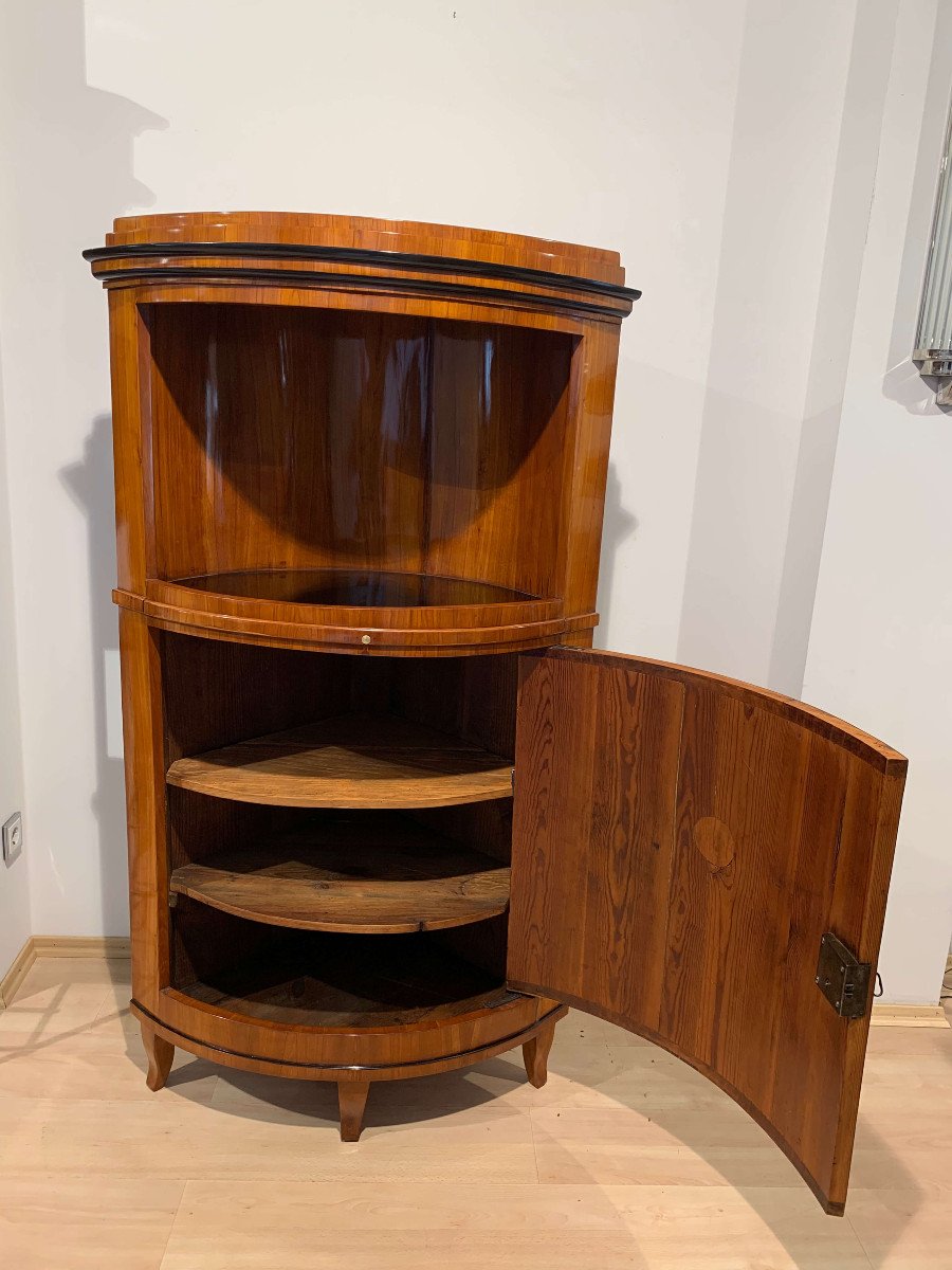 Biedermeier Corner Cabinet, Cherry Veneer, South Germany Circa 1820-photo-5