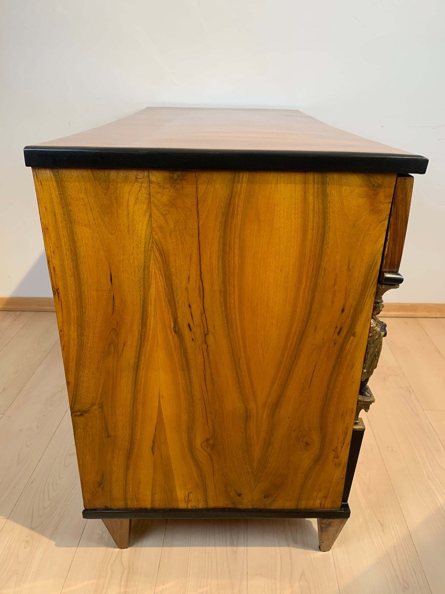 Empire Commode, Walnut Veneered With Caryatid Pilasters, Austria/vienna Circa 1810/15-photo-6