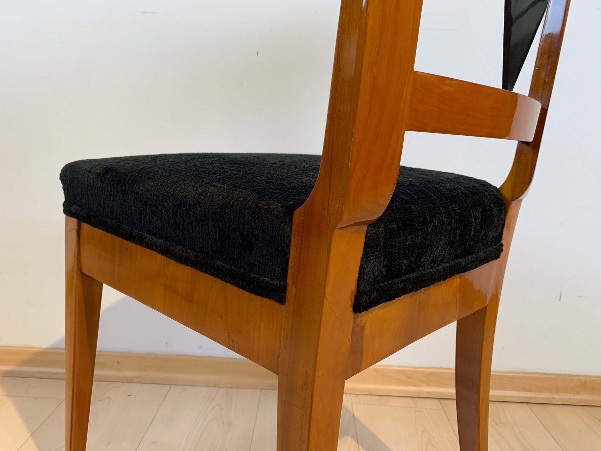 Suite De 4 Chaises Biedermeier, Merisier, Allemagne Du Sud Vers 1820-photo-6