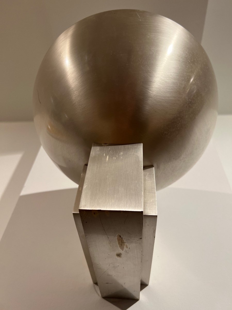 Pair Of Art Deco Wall Lamps By Jean Perzel, Brushed Nickel, France Circa 1930-photo-6