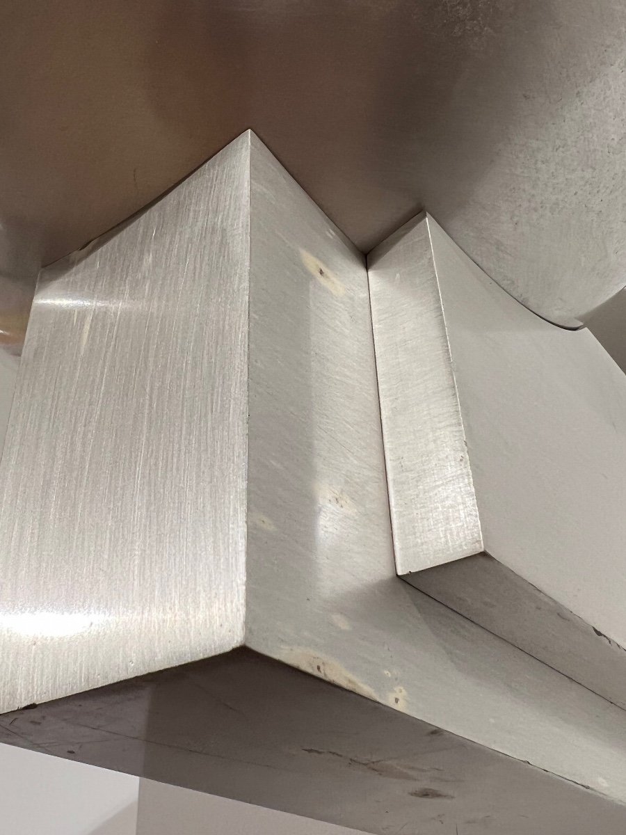 Pair Of Art Deco Wall Lamps By Jean Perzel, Brushed Nickel, France Circa 1930-photo-8