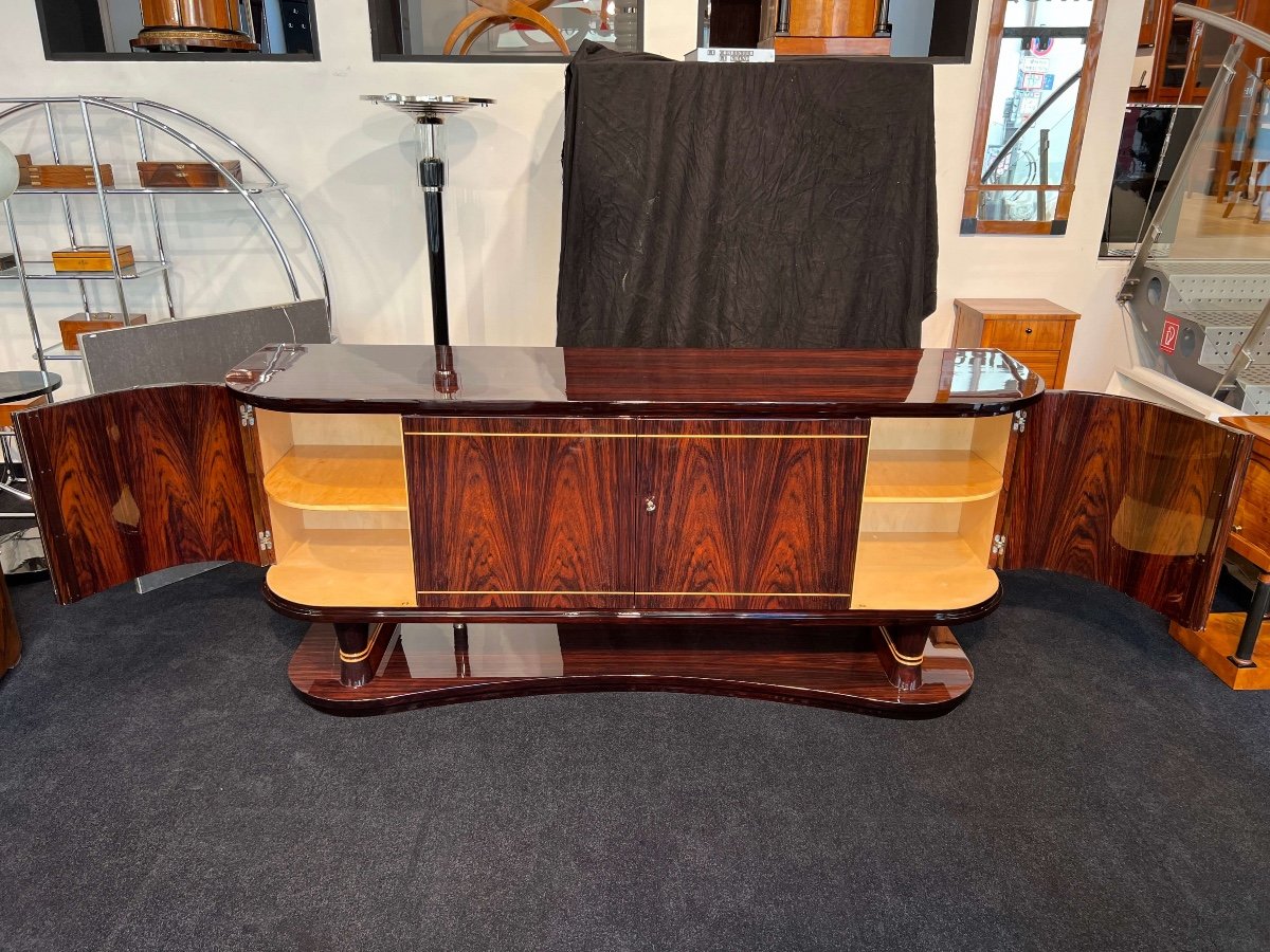 Grand Buffet Art Déco, Placage De Palisander, Belgique Vers 1930-photo-6