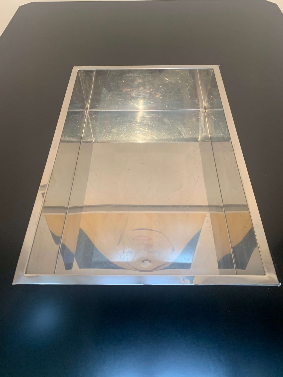 Table Basse Par Willy Rizzo Pour Mario Sabot, Stratifié Sur Bois, Chrome, Italie, 1970s-photo-5