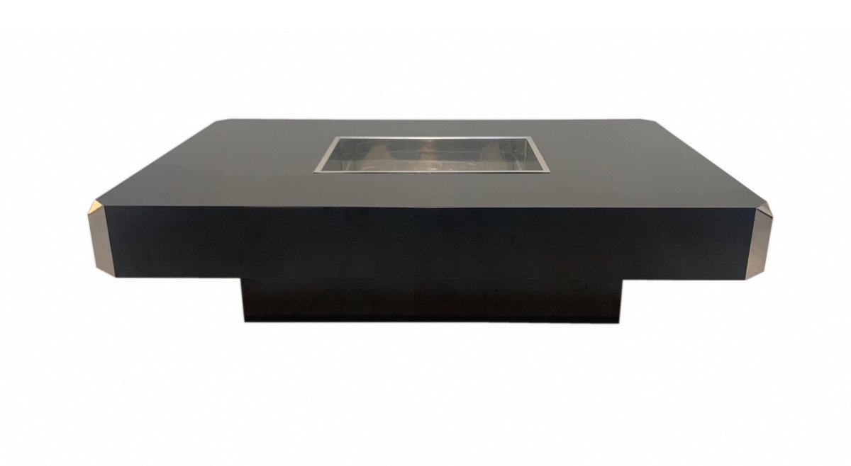 Table Basse Par Willy Rizzo Pour Mario Sabot, Stratifié Sur Bois, Chrome, Italie, 1970s