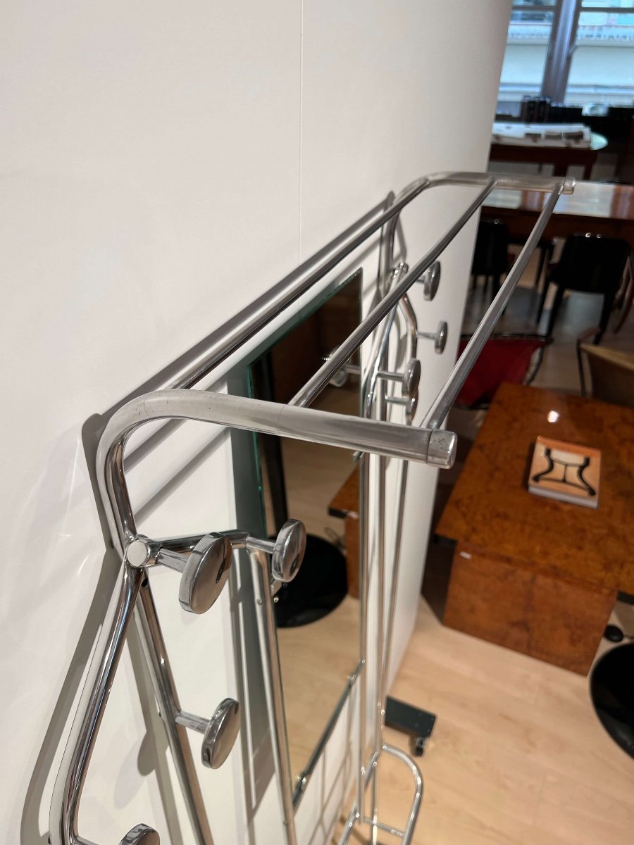 Porte-manteau mural Art Déco, Tubes En Aluminium, France Circa 1930-photo-6