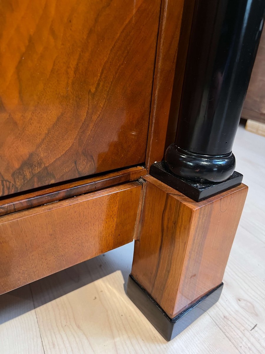 Large Biedermeier Half-cabinet, In Walnut And Cabinetwork, South Germany Around 1820-photo-7