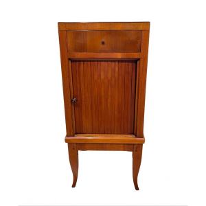 Biedermeier Pillar Cabinet, Cherry, Rolled, South Germany Circa 1820