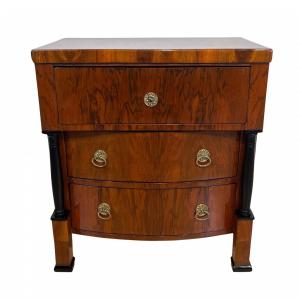 Small Biedermeier Commode, Walnut, Columns, Austria/vienna Circa 1830