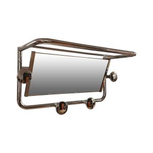 Small Art Deco Coat Rack With Mirror, Chrome, France Circa 1930