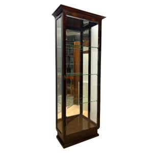 Vitrine Art déco, vitrée sur 3 côtés, placage en macassar, France, vers 1930