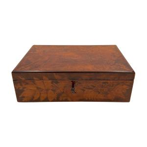 Coffret à bijoux de Biedermeier tardif, hêtre, impression, Allemagne, vers 1840