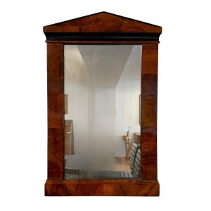 Miroir mural de Biedermeier, placage de noyer, ébénisé, Autriche, vers 1820