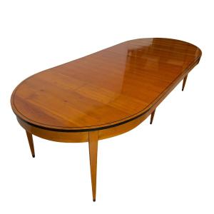 Table à rallonge ovale de style Biedermeier, merisier, sud de l'Allemagne, vers 1880