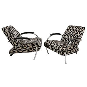 Pair Of “5470” Armchairs By Gelderland, Tubular Steel, Netherlands, Circa 1989
