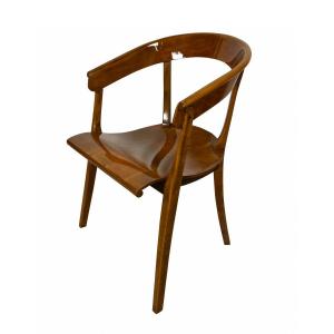 Fauteuil Bauhaus Par Rockhausen, Bois Poli, Allemagne Vers 1930