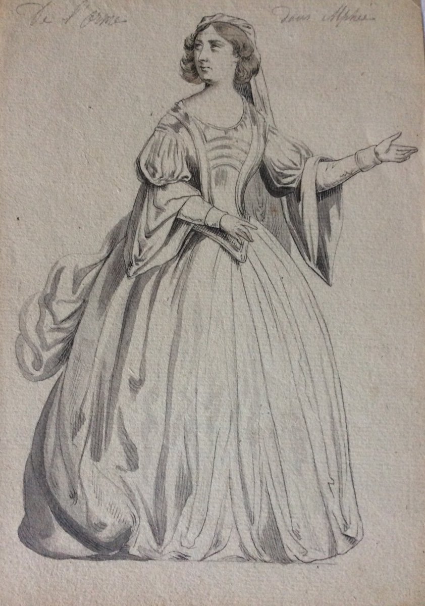 5 Costume Project Drawings For An 18th Century Opera -photo-2